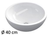 Waschbecken Ø 40 cm, weiße Keramik - TREND 4030