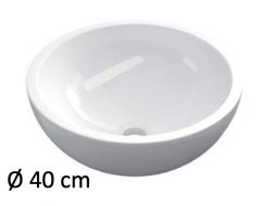 Waschbecken Ø 40 cm, weiße Keramik - TREND 4030