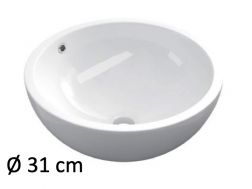 Waschbecken Ø 31 cm, weiße Keramik - TREND 4030B