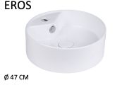 Waschbecken Ø 47 cm, weiße Keramik - EROS