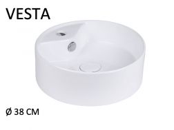 Waschbecken Ø 38 cm, weiße Keramik - VESTA