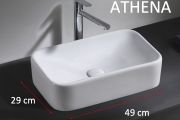Waschbecken, 48x29 cm, aus weißer Keramik - ATHENA