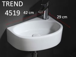 Ovales Handwaschbecken, 42x29 cm, Hahn rechts trend 4518