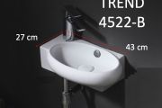 Ovales Handwaschbecken, 43x27 cm, Hahn links - TREND 4522-B