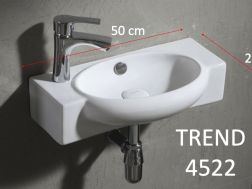 Ovales Handwaschbecken, 50x27 cm, Keramik - TREND 4522T
