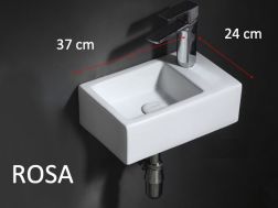 Rechteckiges Handwaschbecken, 37x24 cm, Wasserhahn rechts - ROSA