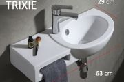 Handwaschbecken mit Ablage, 63x29 cm, Keramik - TRIXIE