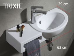 Handwaschbecken mit Ablage, 63x29 cm, Keramik - TRIXIE