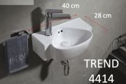 Waschbecken, 40x28 cm, aus weißer Keramik - TREND 4414