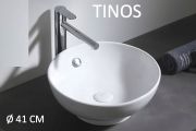 Waschbecken Ø 41 cm, weiße Keramik - TINOS