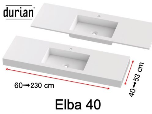 Waschtischplatte, Mineralwerkstoff Durian - ELBA 40
