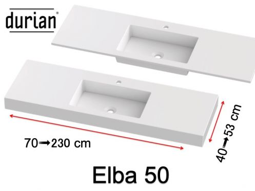 Waschtischplatte, Mineralwerkstoff Durian - ELBA 50