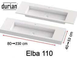 Waschtischplatte, Mineralwerkstoff Durian® - ELBA 110