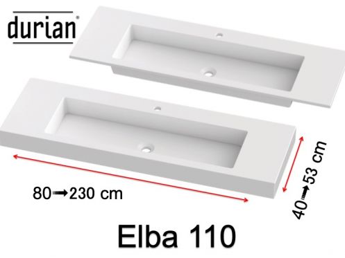 Waschtischplatte, Mineralwerkstoff Durian - ELBA 110