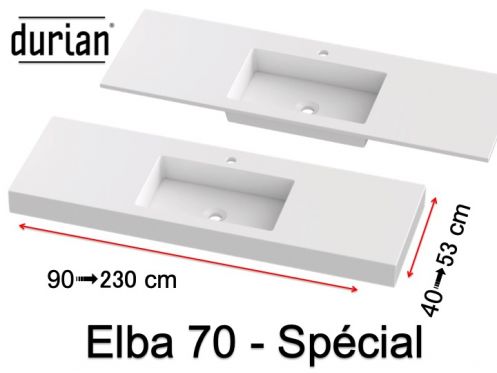 Waschtischplatte, Mineralwerkstoff Durian - ELBA 70