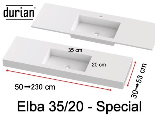 Waschtischplatte, Mineralwerkstoff Durian - ELBA MINI