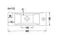 Hngendes Handwaschbecken 42x14,5 cm __int__ Kompakt & Wei | MUNICH 42 DROIT