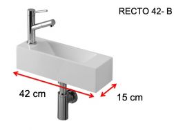 Waschbecken, 15x42 cm, Hahn links - RECTO 42 B