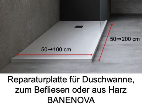 Reparaturplatte fr Duschwannen, zum Befliesen oder aus Harz __int__ BANENOVA