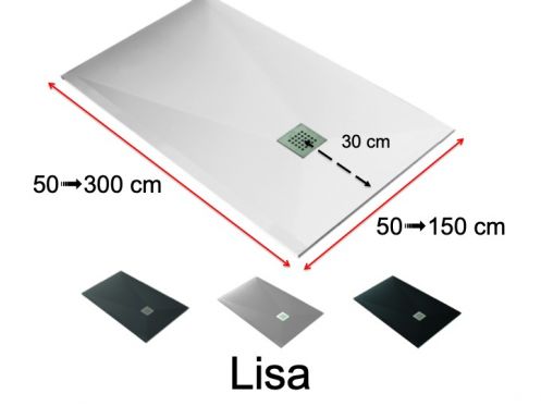 Duschwannen, sehr gro, glatte Oberflche - LISA