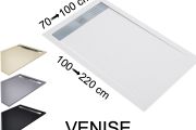 Duschwanne mit Rinne 100 cm Harz extra flach - VENISE