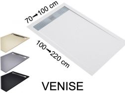 Duschwanne mit Rinne 140 cm Harz extra flach - VENISE