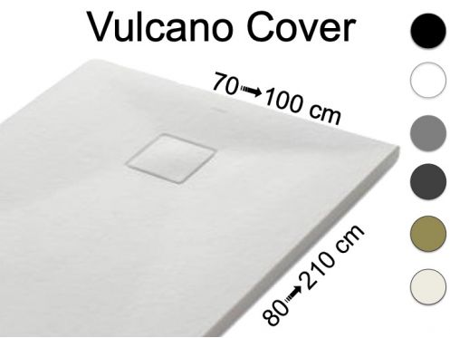 Duschwanne mit Harzablaufabdeckung - VULCANO COVER 100