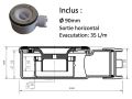 Duschwanne, Dachrinne,120 cm Acrystone-Harz - VULCANO SIDE INOX