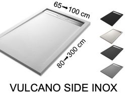 Duschwanne, Dachrinne, Acrystone®-Harz - VULCANO SIDE INOX 130