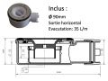 Duschwanne, Dachrinne, Acrystone-Harz - VULCANO SIDE INOX 200