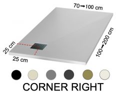 Duschwanne mit rechtwinkligem Ablauf - CORNER Right 120