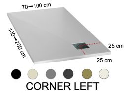 Duschwanne mit Auslass im linken Winkel - CORNER links