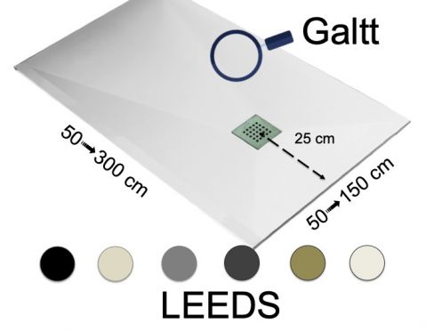 Duschwanne 100 cm glattes Finish - LEEDS