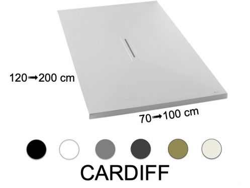 Design-Duschwanne mit zentralem Ablauf - CARDIFF 180
