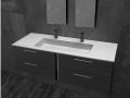 Doppelwaschbecken, Waschbecken 85 cm, Hänge- oder Einbautisch LEEDS XL 85
