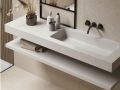 Doppelwaschbecken, Waschbecken 120 cm, Hänge- oder Einbautisch - LEEDS XXL 120