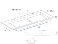 Doppelwaschbecken, Waschbecken 120 cm, Hänge- oder Einbautisch - LEEDS XXL 120