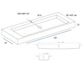 Doppelwaschbecken, Waschbecken 120 cm, Hänge- oder Einbautisch - LEEDS XXL 120