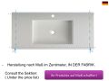 Waschtischaufsatz, Becken 85 cm, 140 x 46 cm, hngend oder freistehend, LEEDS XL 85