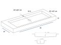 Waschtischaufsatz, Becken 85 cm, 140 x 46 cm, hngend oder freistehend, LEEDS XL 85