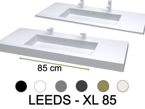Waschtischaufsatz, Becken 85 cm, 140 x 46 cm, hngend oder freistehend, LEEDS XL 85