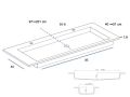 Waschtischaufsatz, Becken 85 cm, 140 x 46 cm, hngend oder freistehend, LEEDS XL 85