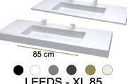 Waschtischaufsatz, Becken 85 cm, 190 x 46 cm, hängend oder freistehend, LEEDS XL 85