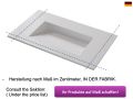 Designer-Waschtisch, Rinne, 90 x 46 cm, hngend oder freistehend, LONDON 50