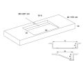 Designer-Waschtisch, Rinne, 140 x 46 cm, hngend oder freistehend, LONDON 50