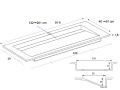 Dachrinnenwaschbecken, Doppelbecken L. 140 cm, 150 x 46 cm, Harz, LONDON XL 120