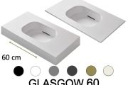 Design-Waschtischplatte, 100 x 50 cm, hängend oder freistehend, GLASGOW 60