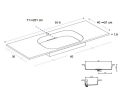 Design-Waschtischplatte, 100 x 50 cm, hngend oder freistehend, GLASGOW 60