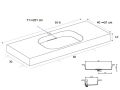 Design-Waschtischplatte, 100 x 50 cm, hngend oder freistehend, GLASGOW 60