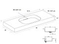 Design-Waschtischplatte, 90 x 46 cm, hngend oder freistehend, GLASGOW 40
